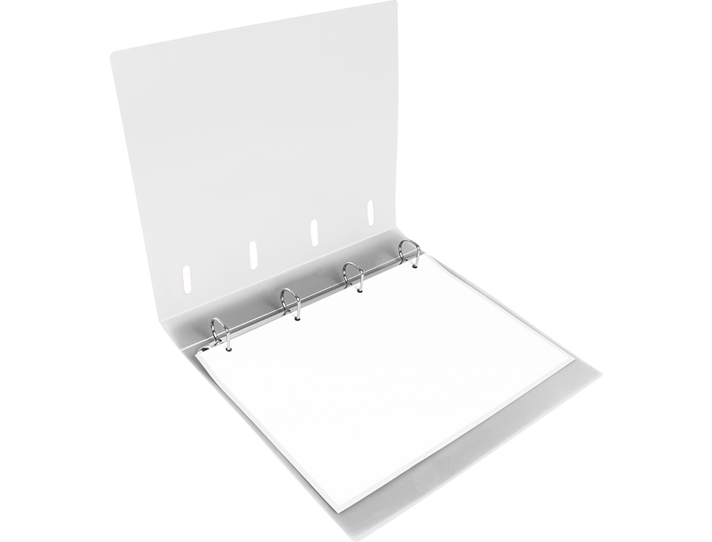 CARPETA CON RECAMBIO LIDERPAPEL A4 CUADRO 5MM 100 HOJAS 80G POLIPROPILENO 4 ANILLAS MIXTAS 25MM TRANSPARENTE