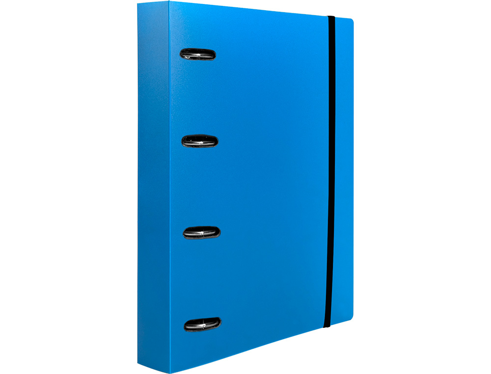 CARPETA CON RECAMBIO LIDERPAPEL A4 CUADRO 5MM 100 HOJAS 80G POLIPROPILENO 4 ANILLAS MIXTAS 25MM AZUL