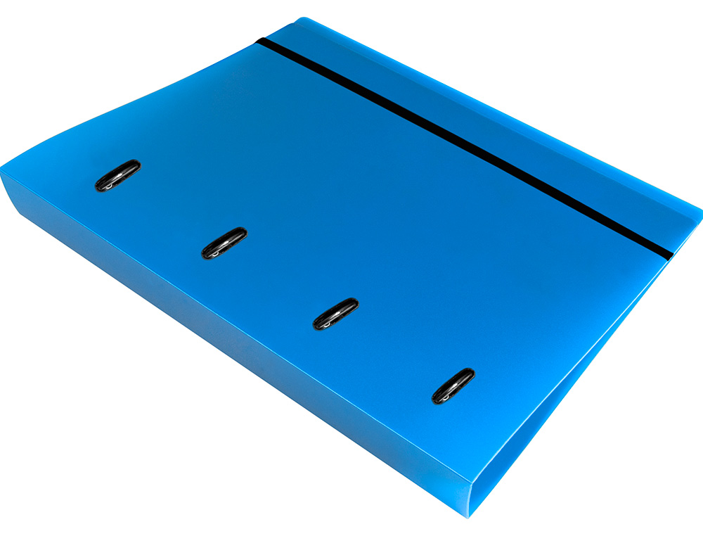 CARPETA CON RECAMBIO LIDERPAPEL A4 CUADRO 5MM 100 HOJAS 80G POLIPROPILENO 4 ANILLAS MIXTAS 25MM AZUL