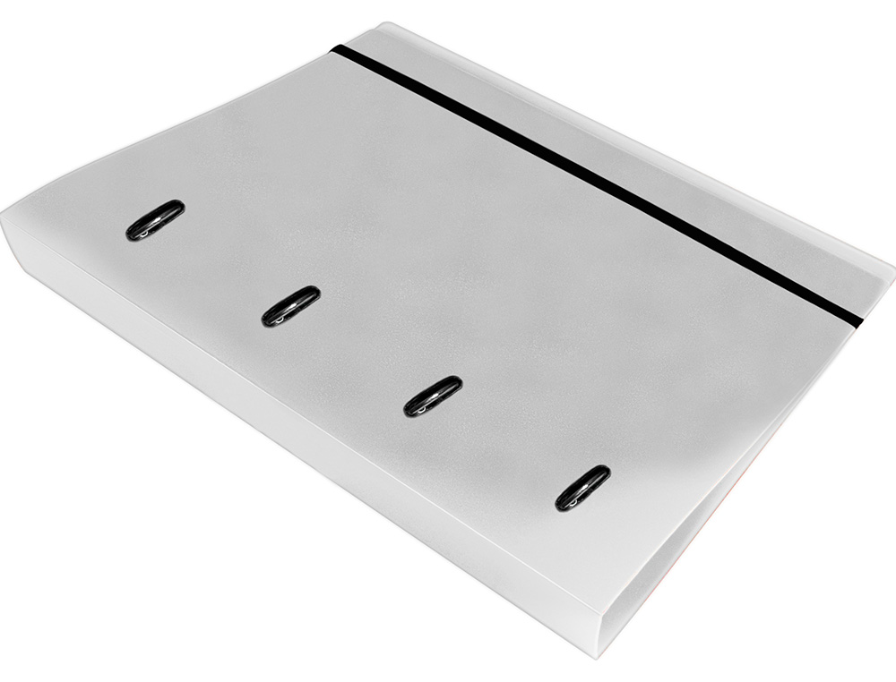 CARPETA CON RECAMBIO LIDERPAPEL A4 CUADRO 5MM 100 HOJAS 80G POLIPROPILENO 4 ANILLAS 40MM TRANSPARENTE