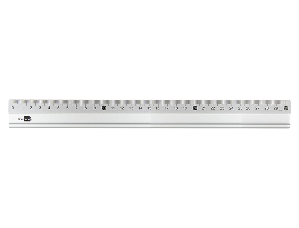 REGLA LIDERPAPEL METALICA ALUMINIO 30 CM