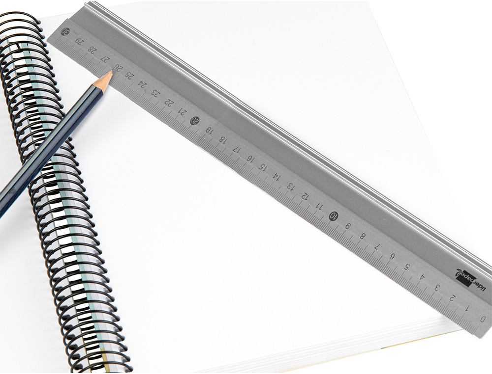 REGLA LIDERPAPEL METALICA ALUMINIO 30 CM