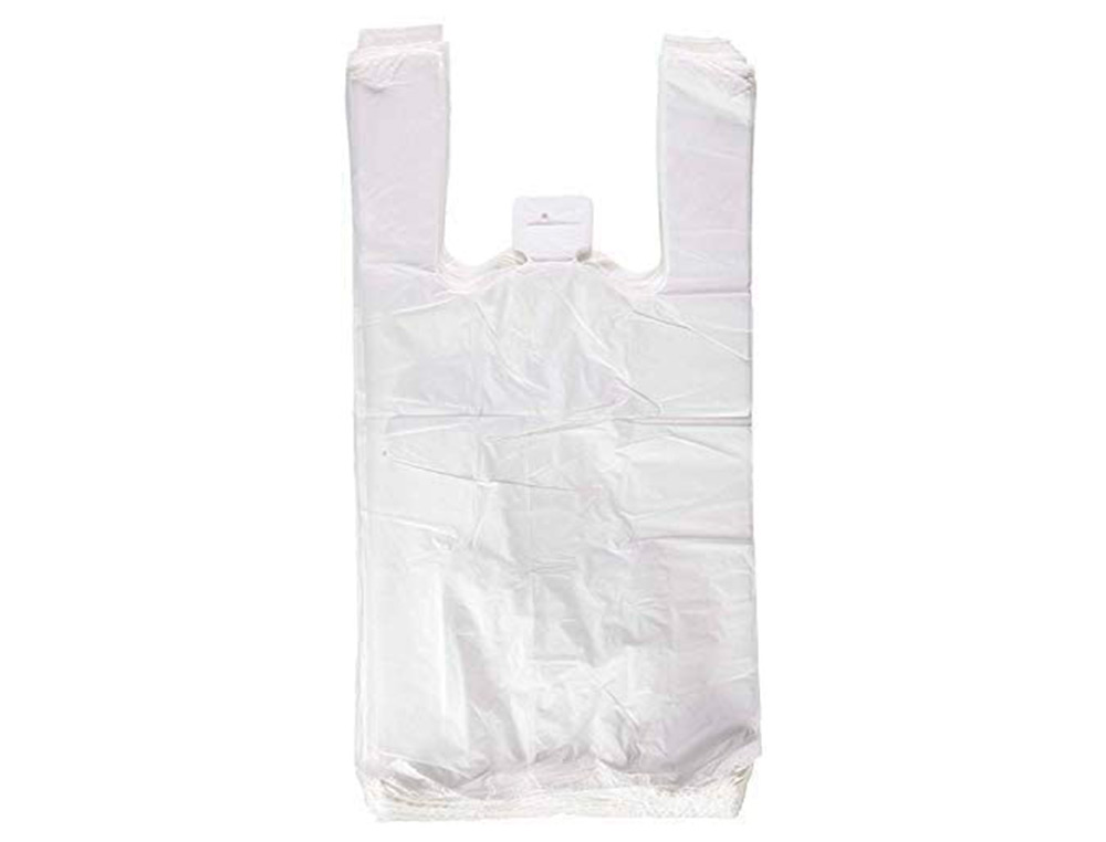 BOLSA CAMISETA RECICLADA 70% BLANCA 50 MC 30X40 CM APTA LEGISLACION DE BOLSAS 2021