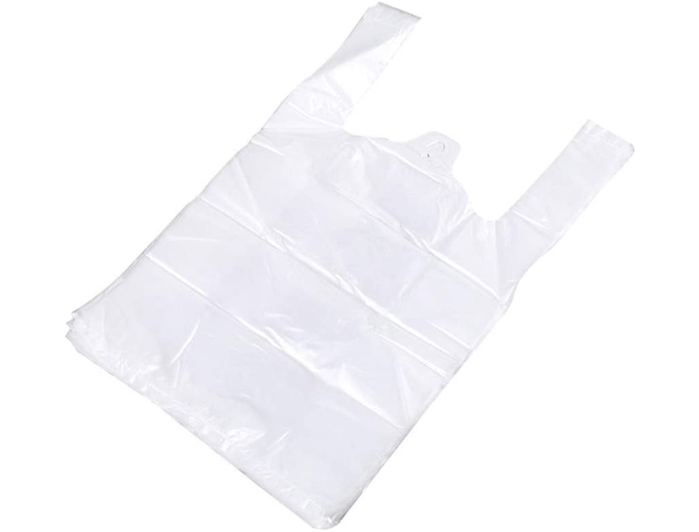 BOLSA CAMISETA RECICLADA 70% BLANCA 50 MC 30X40 CM APTA LEGISLACION DE BOLSAS 2021