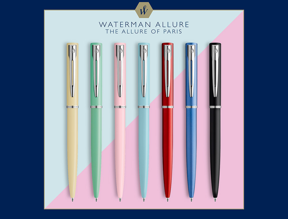 BOLIGRAFO WATERMAN ALLURE PASTEL EXPOSITOR DE 20 UNIDADES 4 COLORES PASTEL SURTIDOS