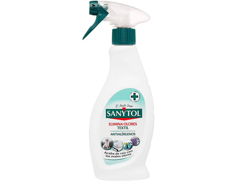 QUITAOLOR DESINFECTANTE SANYTOL PARA TEXTIL CON PULVERIZADOR BOTE DE 500 ML