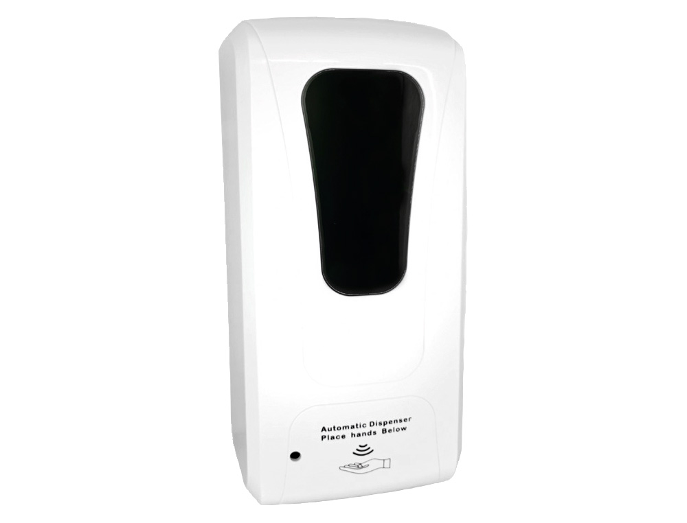 DISPENSADOR PARA GEL Y JABON Q-CONNECT AUTOMATICO SENSOR Y SOPORTE METALICO 152 CM ALTO 13X11,5X27 CM 1000 ML BLANCO
