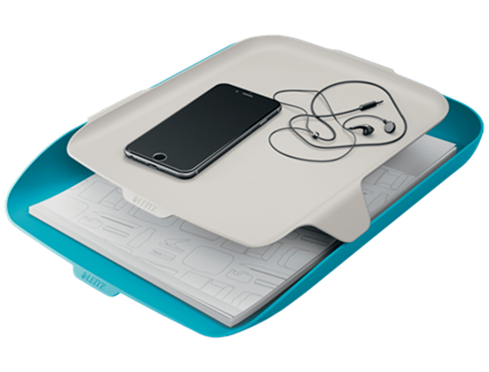 BANDEJA SOBREMESA PLASTICO LEITZ COSY AZUL 274X62X391 MM