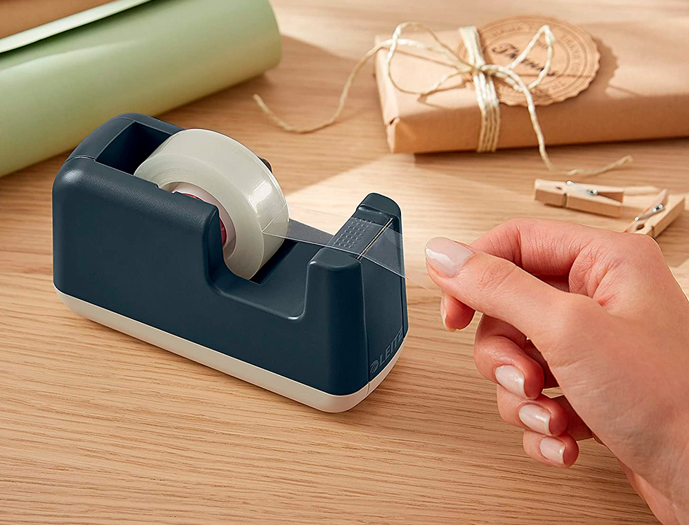 PORTARROLLO SOBREMESA LEITZ COSY PLASTICO PARA CINTAS 33 MT COLOR GRIS