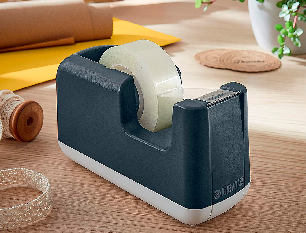 PORTARROLLO SOBREMESA LEITZ COSY PLASTICO PARA CINTAS 33 MT COLOR GRIS