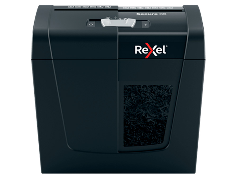 DESTRUCTORA DE DOCUMENTOS REXEL SECURE X6 EU CAPACIDAD 6 HOJAS GRAPAS CLIPS TARJETAS Y CD