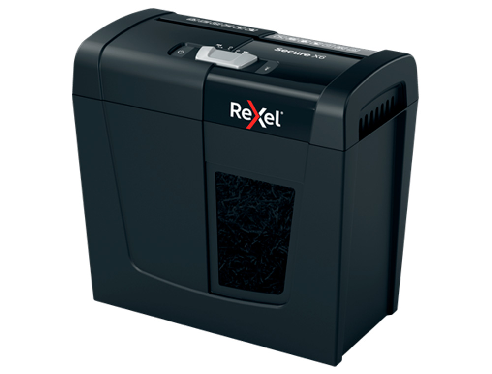 DESTRUCTORA DE DOCUMENTOS REXEL SECURE X6 EU CAPACIDAD 6 HOJAS GRAPAS CLIPS TARJETAS Y CD