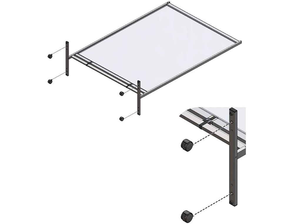 RUEDA GIRATORIA NOBO PARA PANTALLA SEPARADORA NOBO PREMIUM PLUS PACK DE 4 UNIDADES