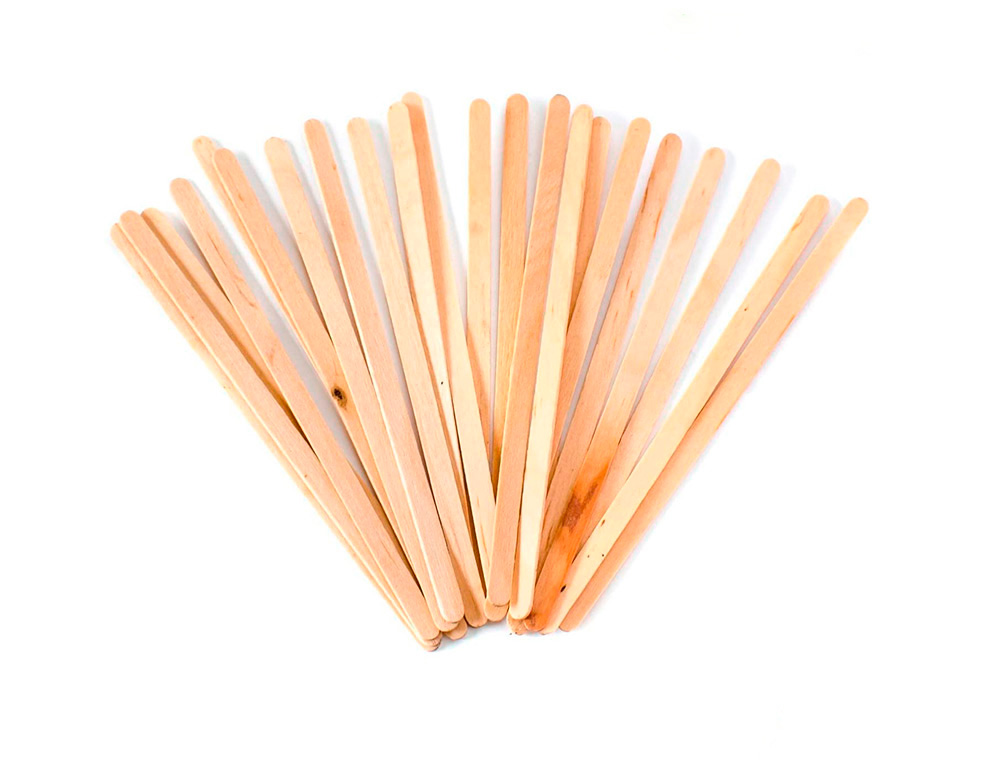 PALETINA AGITADORA DE MADERA 14 CM PARA EL CAFE CON FUNDA INDIVIDUAL BOLSA DE 1000 UNIDADES