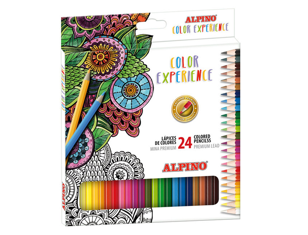 SET DE DIBUJO ALPINO COLOR EXPERIENCE 24 LAPICES DE COLORES Y LIBRO DE 120 MANDALAS