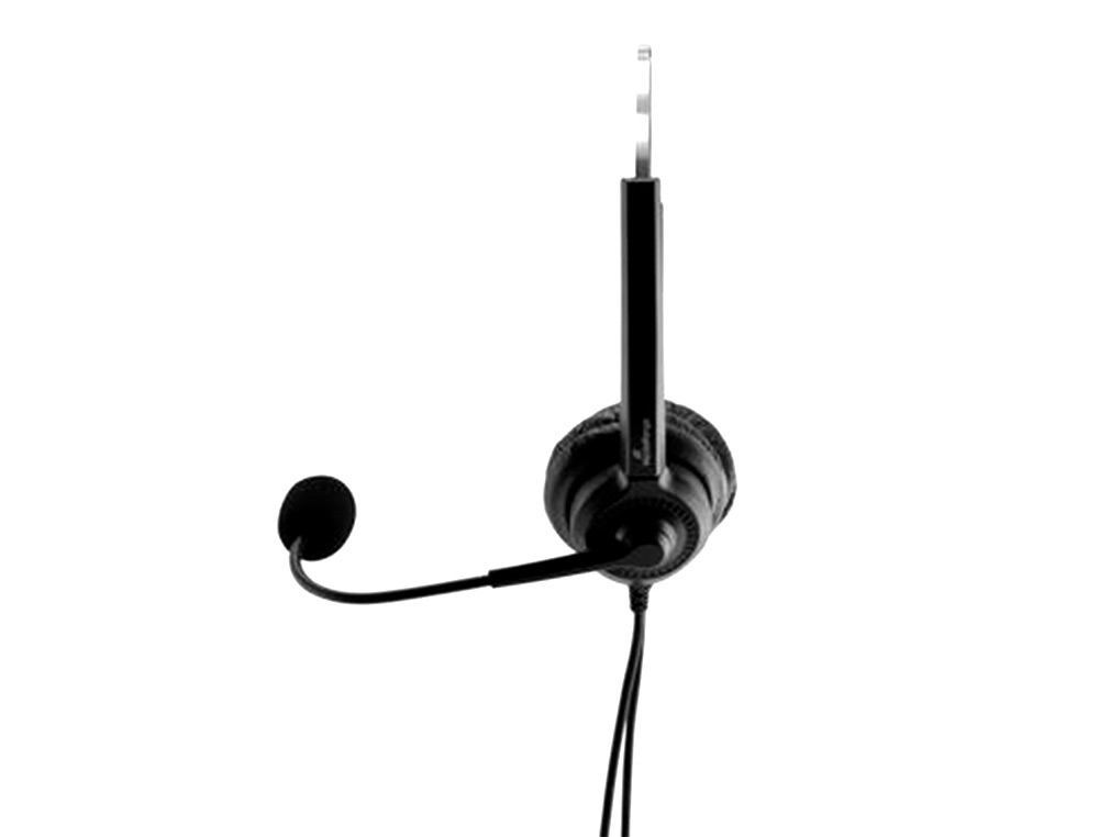 AURICULAR MEDIARANGE BIAURAL DIADEMA CON MICROFONO CABLE 2 MT