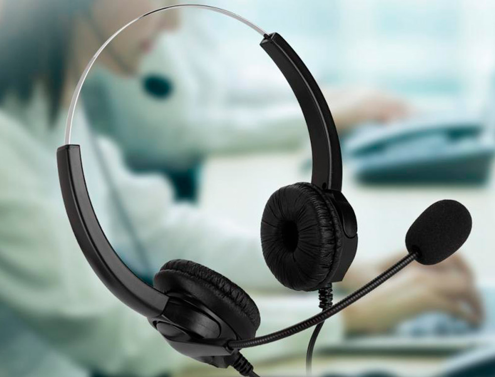 AURICULAR MEDIARANGE BIAURAL DIADEMA CON MICROFONO CABLE 2 MT