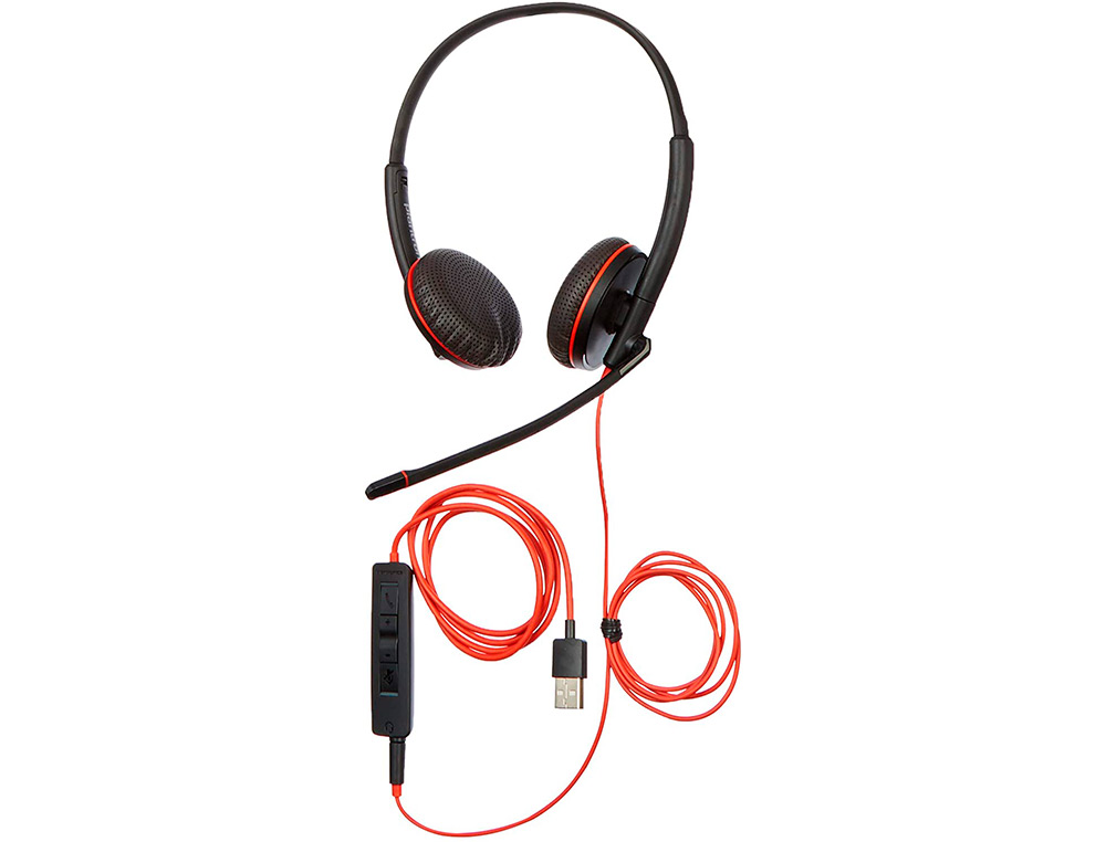 AURICULAR PLANTRONICS BLACKWIRE 3320 DIADEMA CABLE USB-C/A CON MICROFONO CERT. MICROSOFT TEAMS