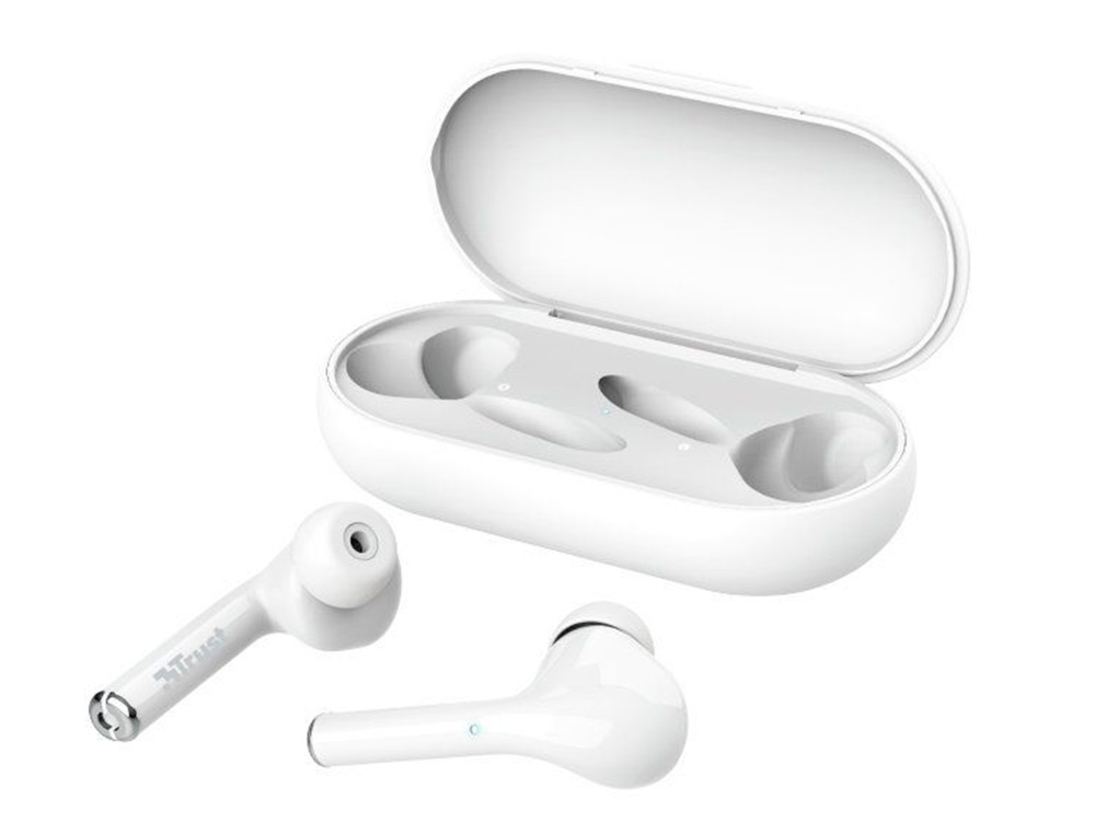 AURICULAR TRUST NIKA INALAMBRICO BLUETOOTH CON ESTUCHE DE CARGA COLOR BLANCO