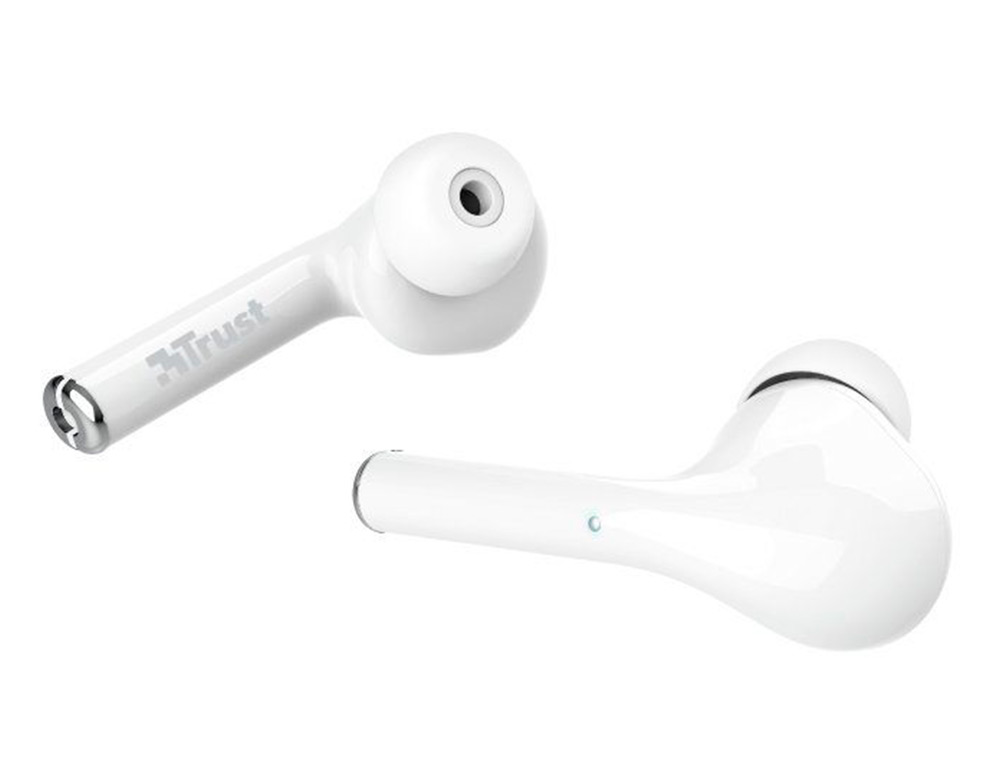 AURICULAR TRUST NIKA INALAMBRICO BLUETOOTH CON ESTUCHE DE CARGA COLOR BLANCO