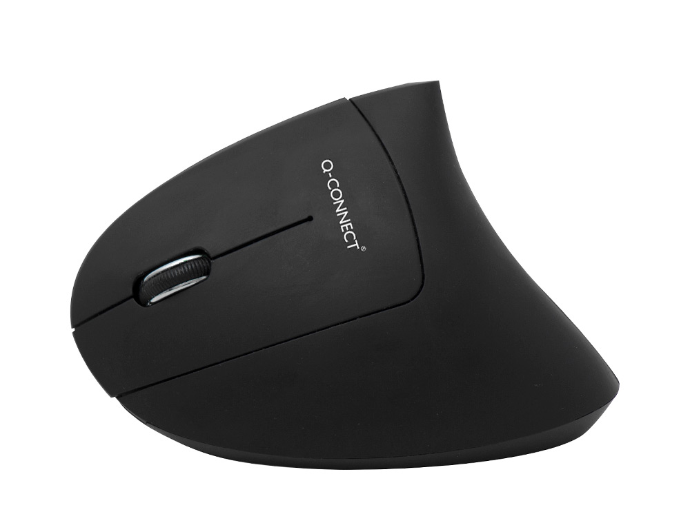 RATON Q-CONNECT OPTICO INALAMBRICO ERGONOMICO VERTICAL DPI 800/1200/1600 PILAS AAA NEGRO