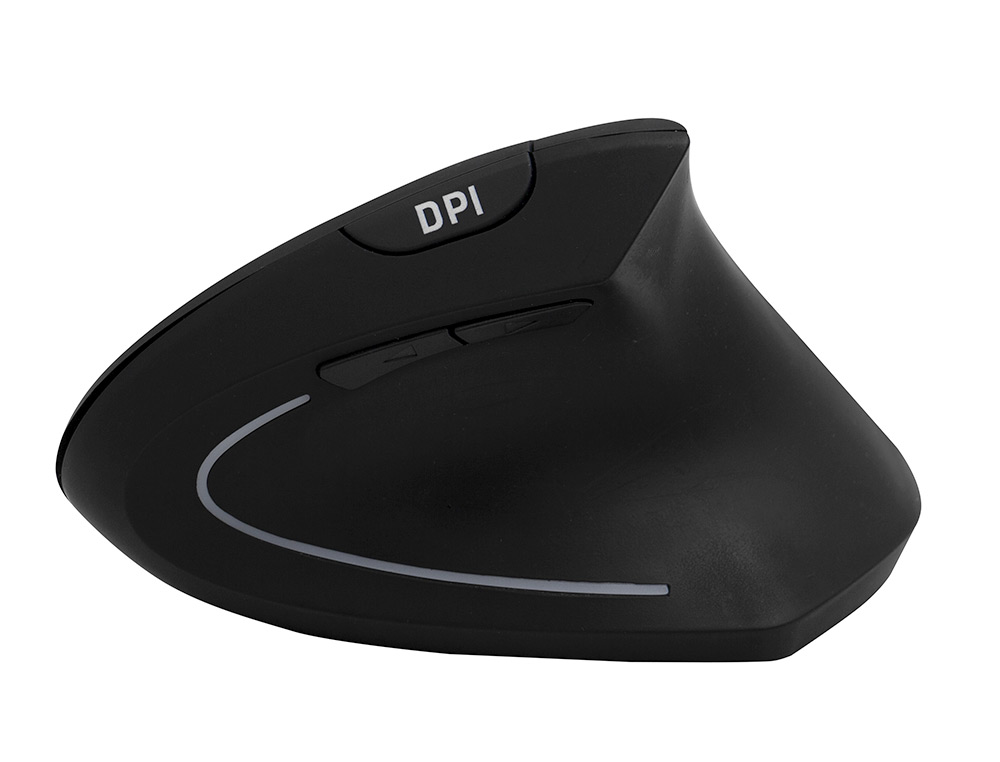 RATON Q-CONNECT OPTICO INALAMBRICO ERGONOMICO VERTICAL DPI 800/1200/1600 PILAS AAA NEGRO