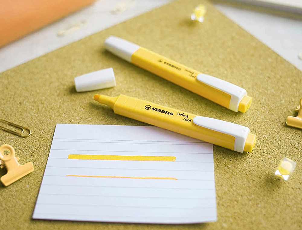 ROTULADOR STABILO FLUORESCENTE FINO SWING COOL PASTEL AMARILLO CREMOSO