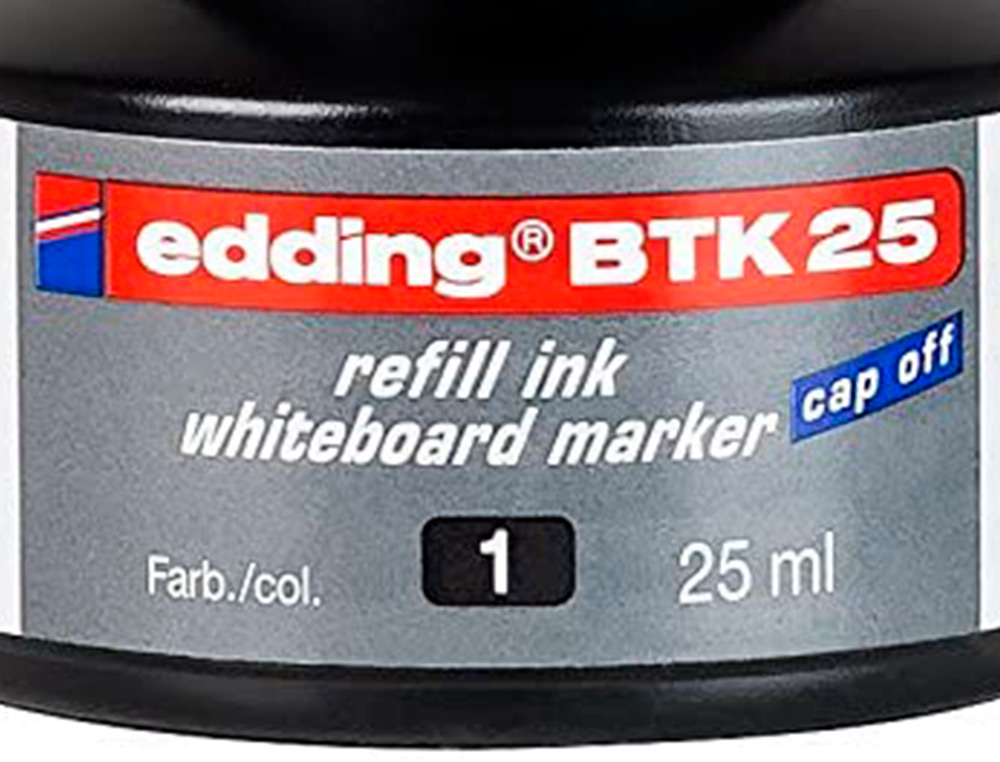 TINTA ROTULADOR EDDING PIZARRA BLANCA BTK-25 COLOR NEGRO BOTE 25 ML