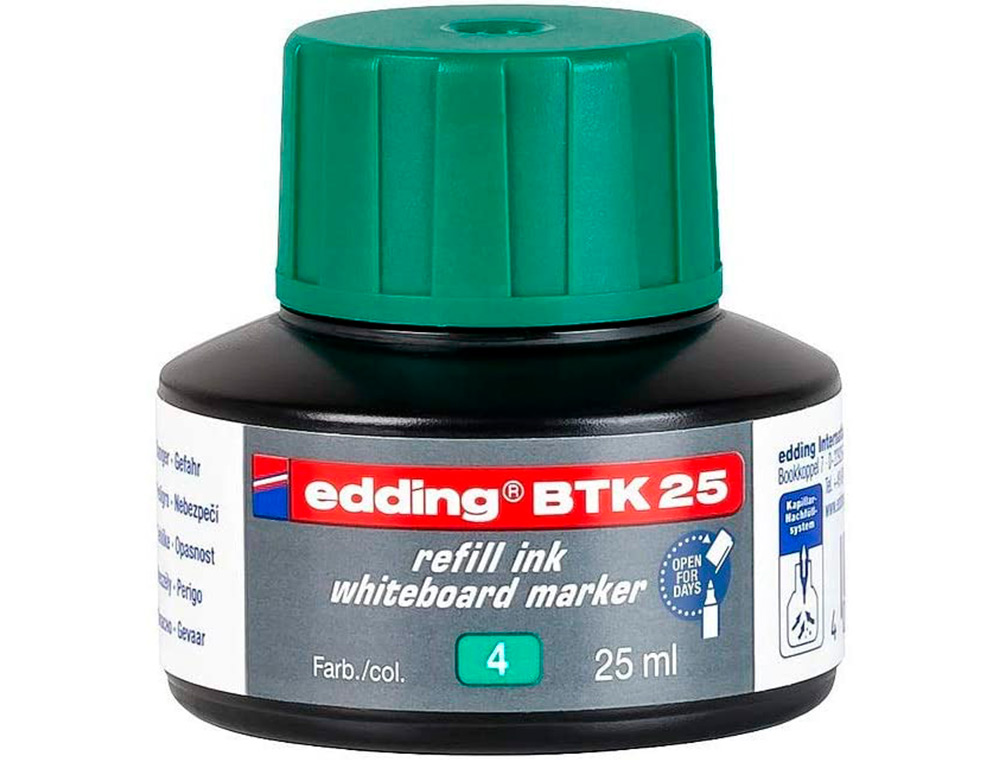 TINTA ROTULADOR EDDING PIZARRA BLANCA BTK-25 COLOR VERDE BOTE 25 ML