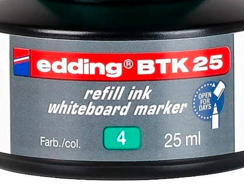 TINTA ROTULADOR EDDING PIZARRA BLANCA BTK-25 COLOR VERDE BOTE 25 ML
