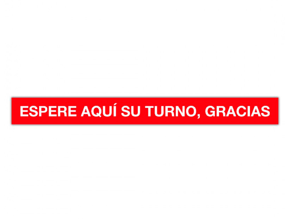 CINTA DE SEÑALIZACION ADHESIVA APLI ESPERE SU TURNO 100 X 10 CM