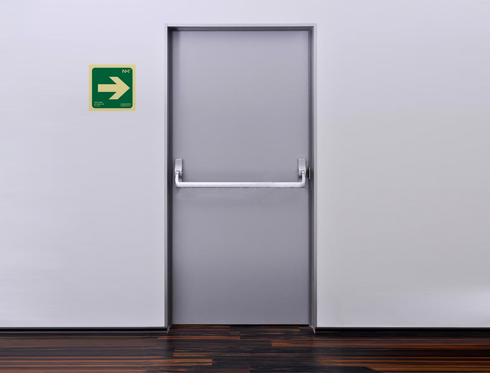 PICTOGRAMA ARCHIVO 2000 FLECHA DERECHA PVC VERDE LUMINISCENTE 224X224 MM