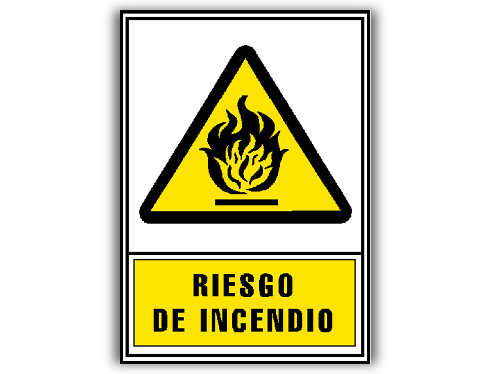 PICTOGRAMA ARCHIVO 2000 RIESGO DE INCENDIO PVC AMARILLO LUMINISCENTE 210X297 MM