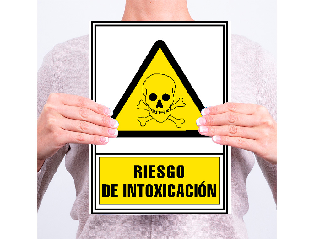 PICTOGRAMA ARCHIVO 2000 RIESGO DE INTOXICACION PVC AMARILLO LUMINISCENTE 210X297 MM