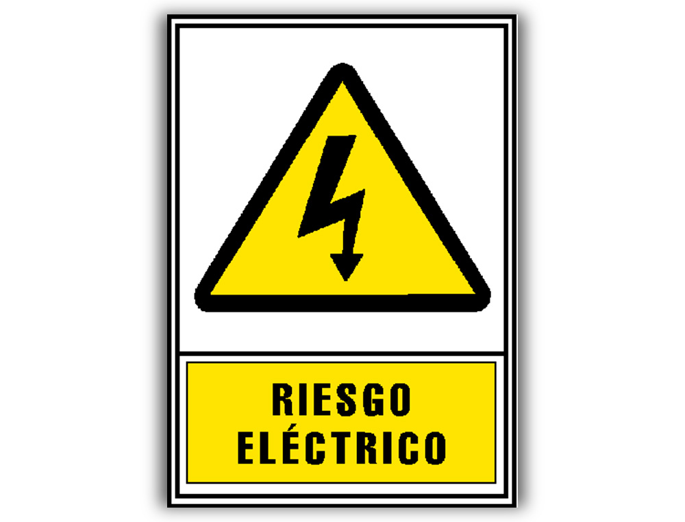 PICTOGRAMA ARCHIVO 2000 RIESGO ELECTRICO PVC AMARILLO LUMINISCENTE 210X297 MM