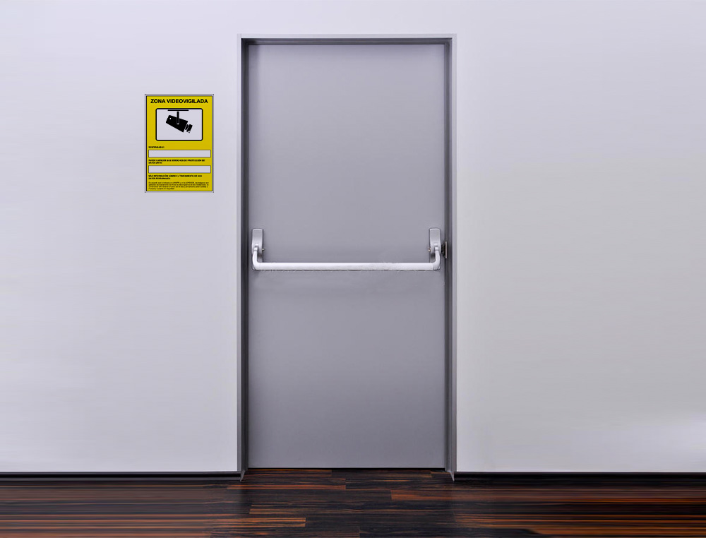 PICTOGRAMA ARCHIVO 2000 CAMARAS DE VIGILANCIA EN GRABACION LAS 24 HORAS PVC AMARILLO LUMINISCENTE 210X297