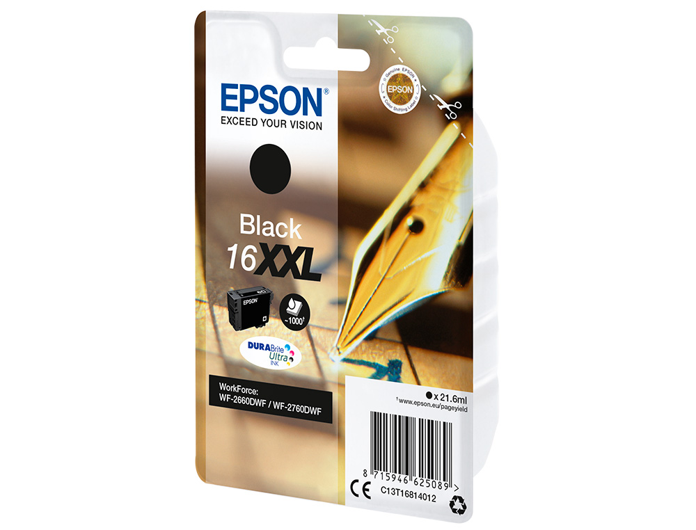 INK-JET EPSON NEGRO 16XXL WORKFORCE 2660DWF