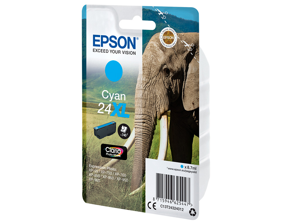 INK-JET EPSON CLARIA PHOTO HD INK CIAN 24XL EXPRESSION PHOTO XP-760/950