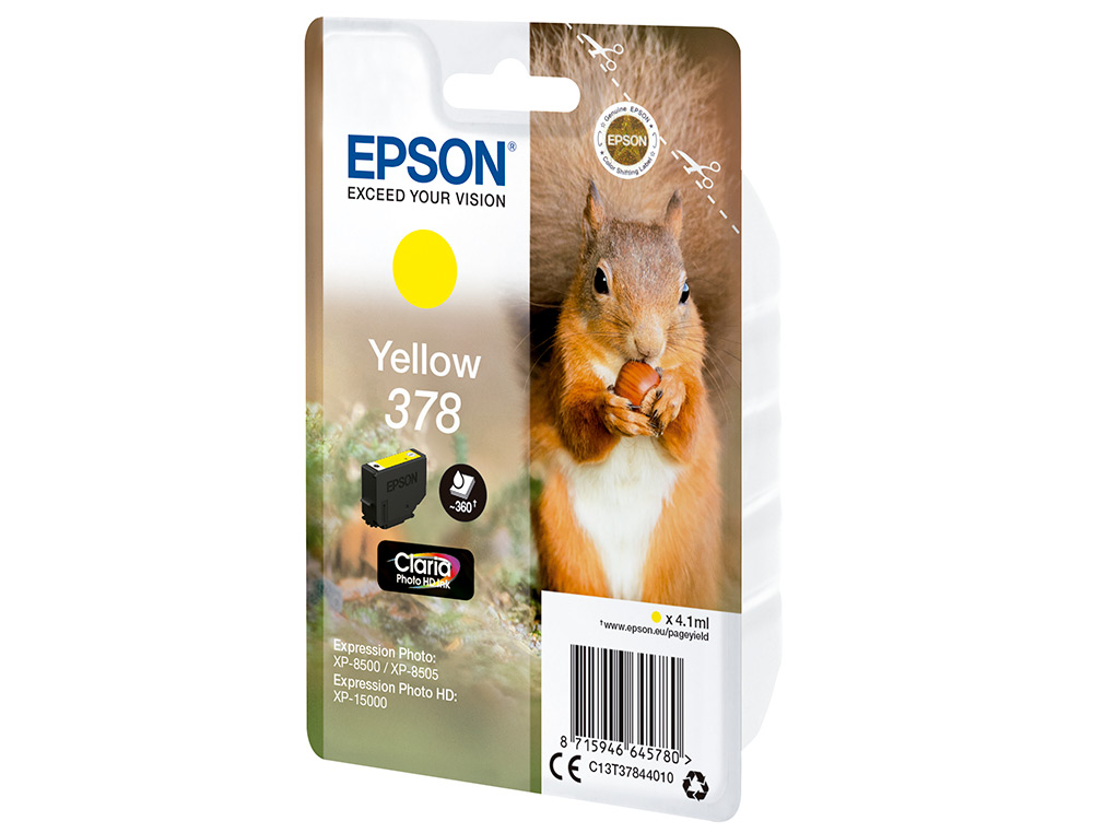 INK-JET EPSON SINGLEPACK AMARILLO 378 CLARIA PHOTO HD INK