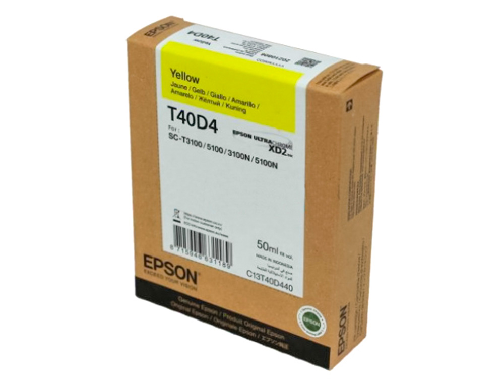 INK-JET EPSON ULTRACHROME XD2 AMARILLO T40D440 SC-T3100/SC- T5100 50 ML