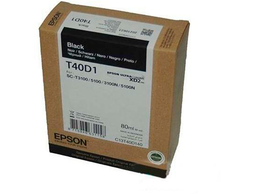 INK-JET EPSON ULTRACHROME XD2 NEGRO T40D140 SC-T3100/SC-T 5100 80 ML