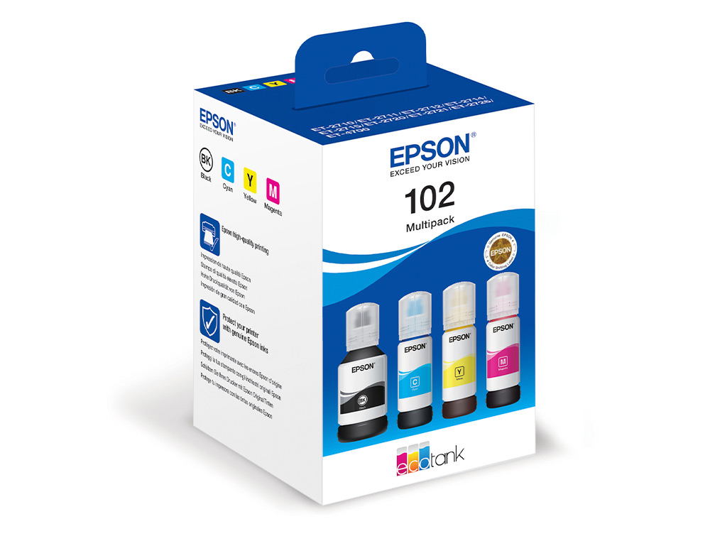 INK-EPSON /102 ECOTANK MULTIPACK BOTELLA INK /ECOTANK ET-2700 / ET-2750 / ET-2751 / ET-2756 / ET-3700 /