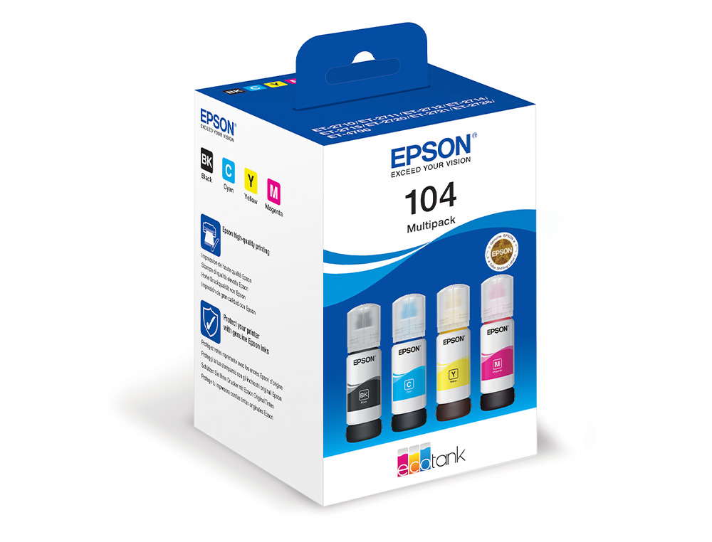 INK-JET EPSON /104 4 CLR MULTIPACK (BK / C / M / Y)/ECOTANK ET-2710 / ET-2711 / ET-2712 / ET-2714 / ET-2715