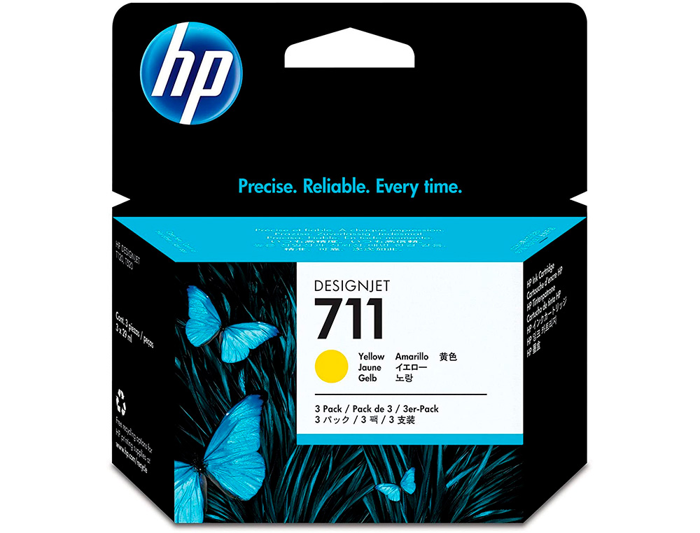 INK-JET HP DESIGNJET T120/T520 AMARILLO N 711 PACK 3/1000 PAGINAS