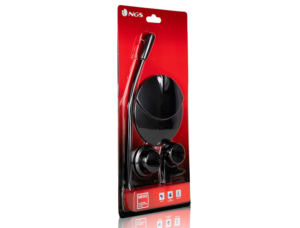 MICROFONO SOBREMESA NGS MICROPHONE MS 102 PARA ESCRITORIO Y MONITOR DOBLE PEANA DE SUJECION LONGITUD