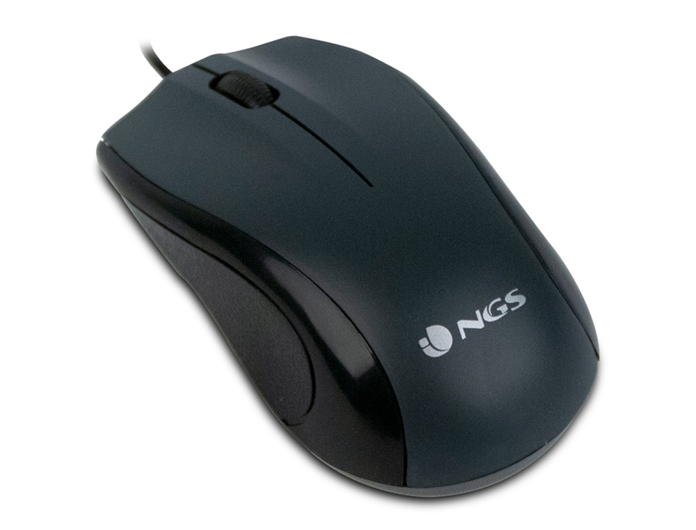 RATON NGS WIRED MIST OPTICO CON CABLE 1000 DPI AMBIDIESTROS USB COLOR NEGRO