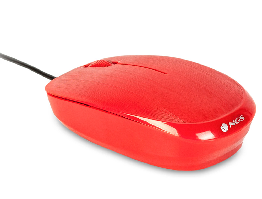 RATON NGS WIRED FLAME OPTICO CON CABLE 1000 DPI AMBIDIESTROS USB COLOR ROJO
