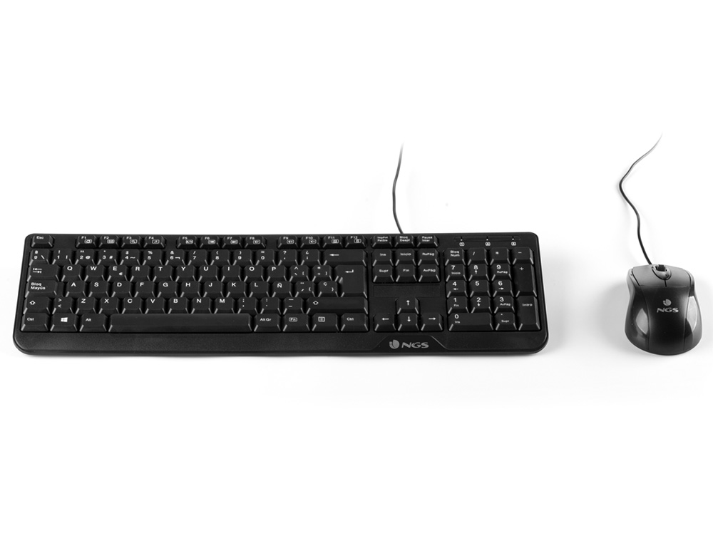 SET TECLADO Y RATON CON CABLE NGS COCOA USB COLOR NEGRO