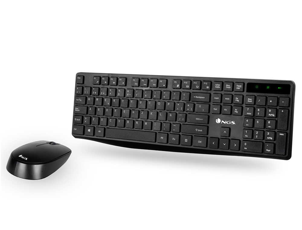 SET TECLADO Y RATON NGS ALLURE MULTIMEDIA INALAMBRICO USB NANO 2,4 GHZ COLOR NEGRO