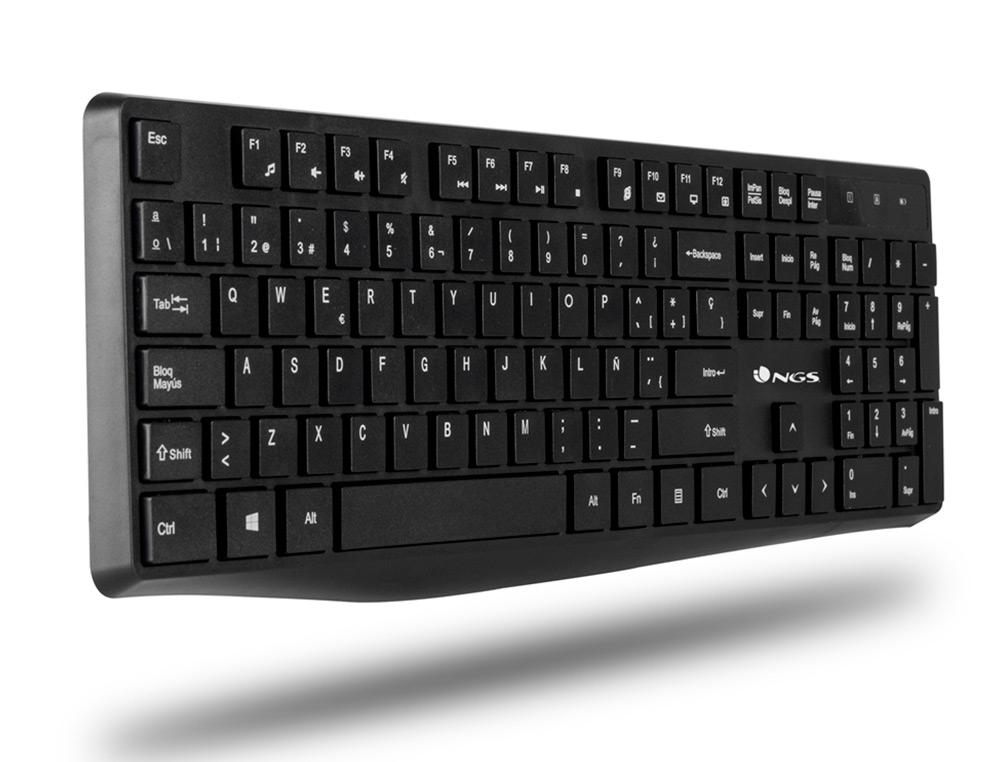 SET TECLADO Y RATON NGS ALLURE MULTIMEDIA INALAMBRICO USB NANO 2,4 GHZ COLOR NEGRO